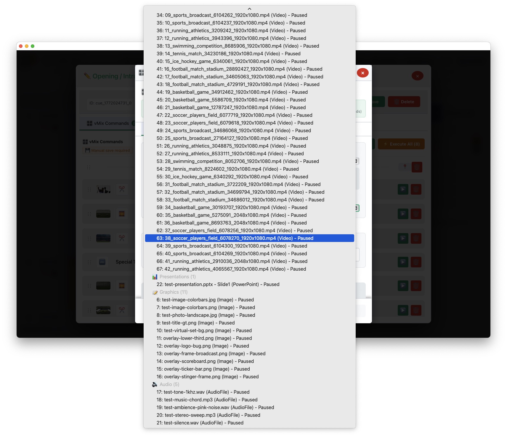 Command Builder input list sorted by type