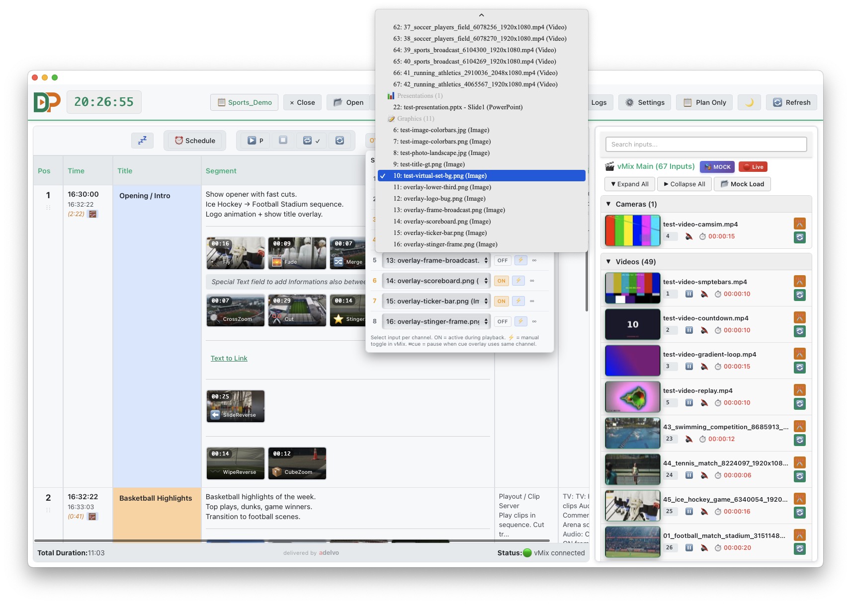 Overlay input selection dropdown