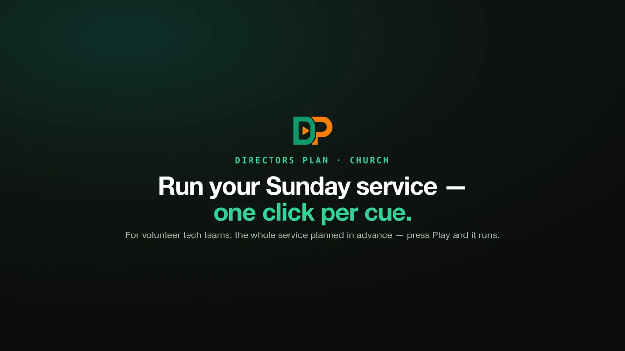 Directors Plan complete tutorial: run your Sunday service, one click per cue
