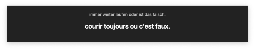 LLT floating translation overlay — original text and translation