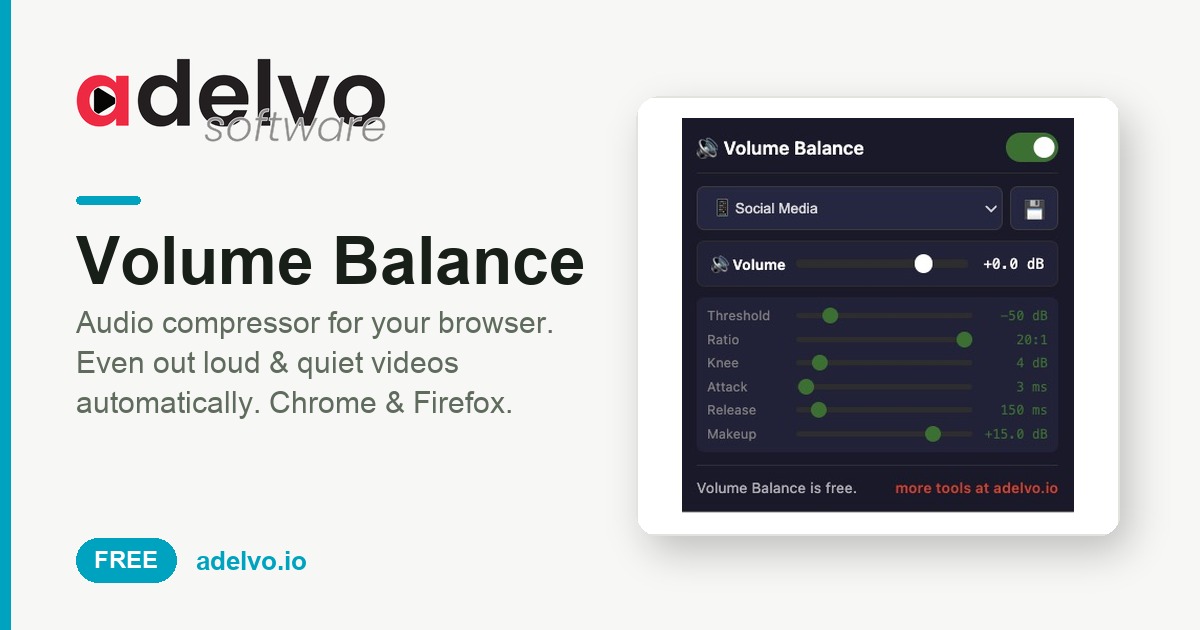 Volume Balance — Audio Compressor for Your Browser